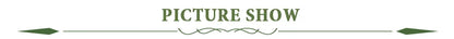 Green decorative banner with picture show text and ornamental arrows featured on rectangular bonsai plant pot flowerpots
