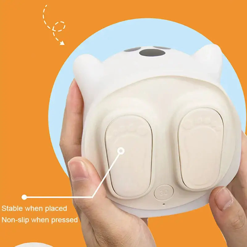 White bear-shaped foot massager with soft silicone texture and rounded paw print buttons for decorbites boo ghost use