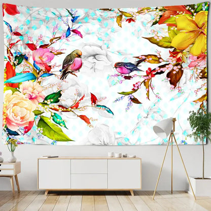 Vibrant decorbites botanical flying bird wall hanging with colorful birds on branches for living room decor