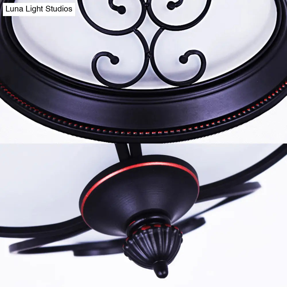 DecorBites™ Bowl Bedroom Flush Mount Lamp - Classic Frosted Glass LED Ceiling Light, White - Warm/White Light, 12.5"/19.5" Wide