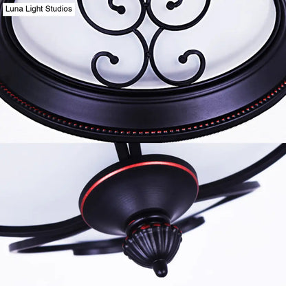 DecorBites™ Bowl Bedroom Flush Mount Lamp - Classic Frosted Glass LED Ceiling Light, White - Warm/White Light, 12.5"/19.5" Wide