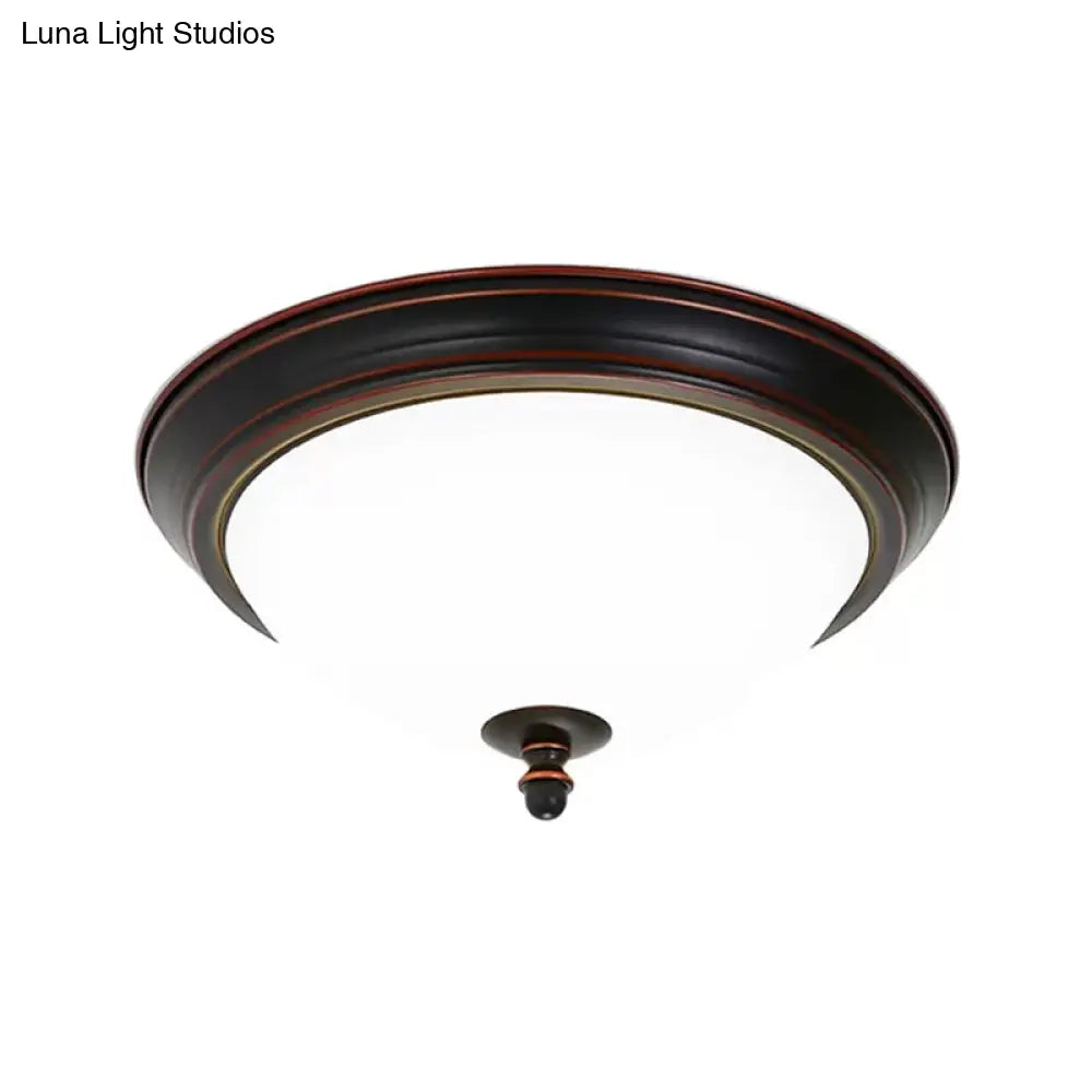 Lámpara de techo LED DecorBites™ con forma de cuenco, diseño minimalista en negro/bronce/café oscuro, pantalla de cristal opalino, montaje empotrado, 38 cm/50 cm de ancho