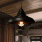 Bowl Suspension Pendant Light in Black - Industrial Style Metal, 1 Light for Dining Room