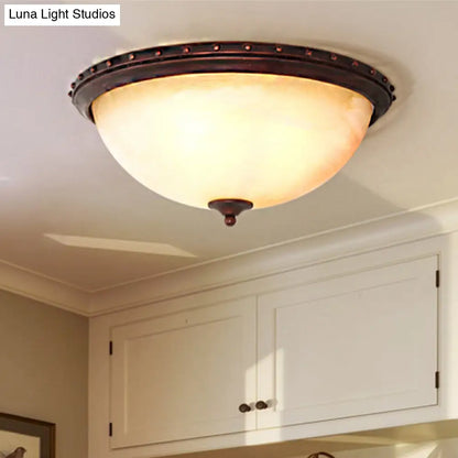 Lámpara de techo DecorBites™ de cristal blanco con diseño tradicional de montaje empotrado - Acabado bronce, 2/3 luces - Ideal para sala de estar, 15"/19" de ancho