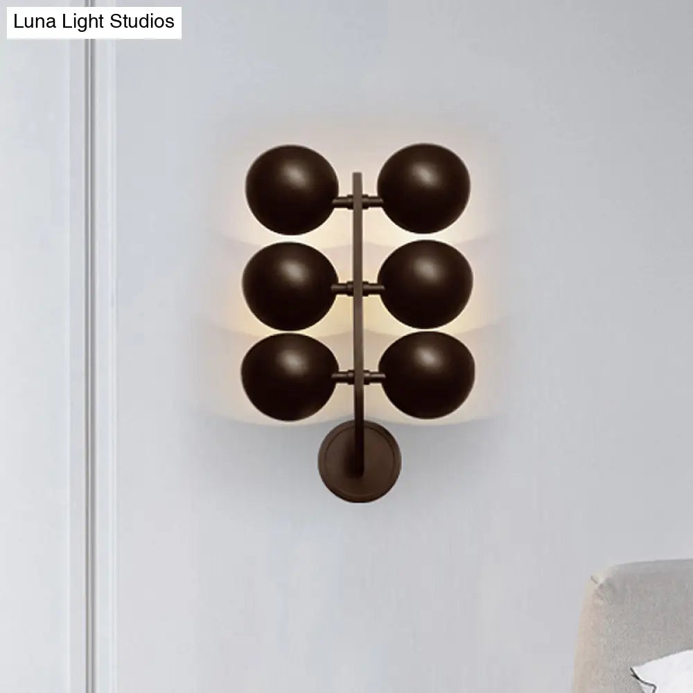 Branch Design Black Metal 6-Head Wall Mount Sconce Lamp