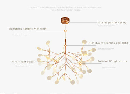 Branch Design Nordic Chandelier - Rose Gold/Black - Chandelier