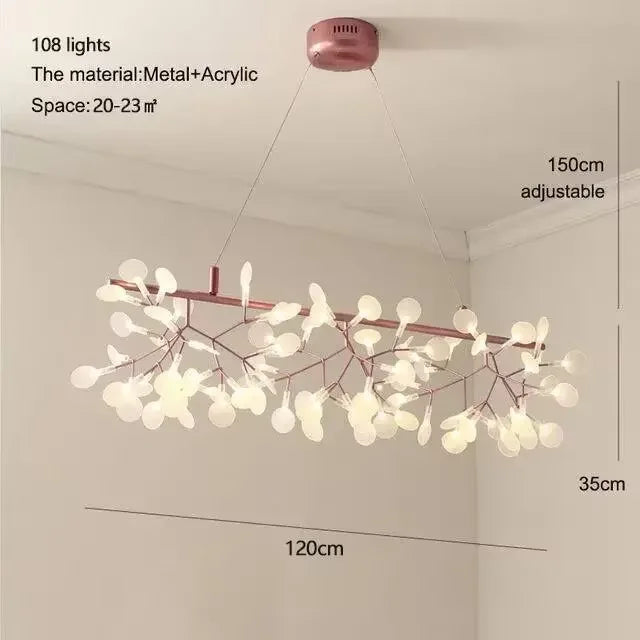 Branch Design Nordic Chandelier - Rose Gold/Black - B type light D120cm / remote control - Chandelier