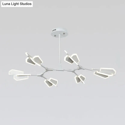 Branch Shaped LED Chandelier Light for Postmodern Metallic Living Room Ceiling Lighting