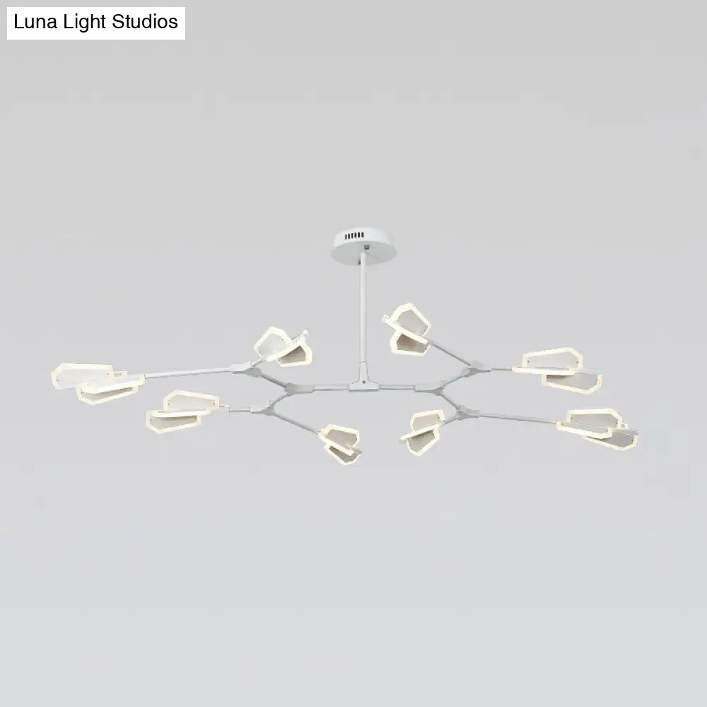 Branch Shaped LED Chandelier Light for Postmodern Metallic Living Room Ceiling Lighting