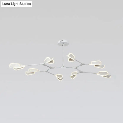 Branch Shaped LED Chandelier Light for Postmodern Metallic Living Room Ceiling Lighting
