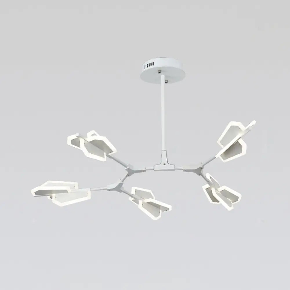 Branch Shaped LED Chandelier Light for Postmodern Metallic Living Room Ceiling Lighting