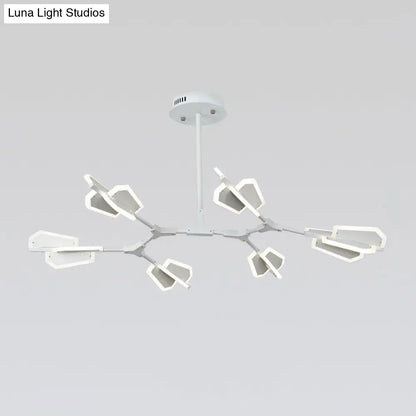Branch Shaped LED Chandelier Light for Postmodern Metallic Living Room Ceiling Lighting