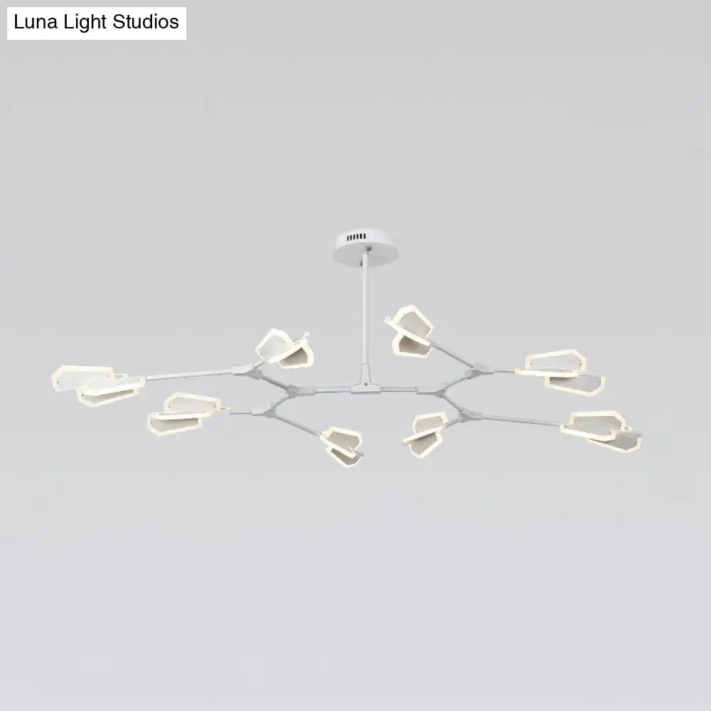 Branch Shaped LED Chandelier Light for Postmodern Metallic Living Room Ceiling Lighting