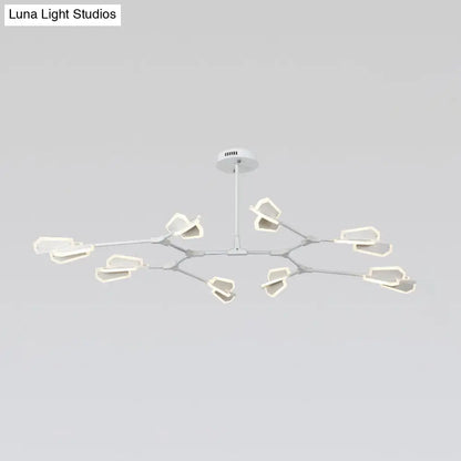 Branch Shaped LED Chandelier Light for Postmodern Metallic Living Room Ceiling Lighting