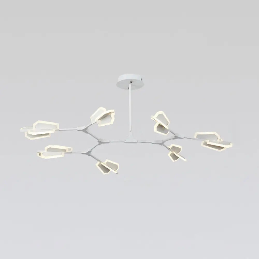 Branch Shaped LED Chandelier Light for Postmodern Metallic Living Room Ceiling Lighting
