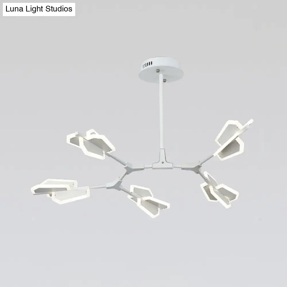 Branch Shaped LED Chandelier Light for Postmodern Metallic Living Room Ceiling Lighting