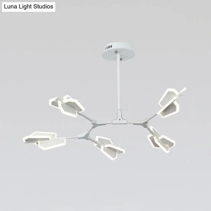 Branch Shaped LED Chandelier Light for Postmodern Metallic Living Room Ceiling Lighting