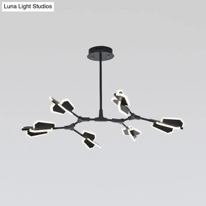 Branch Shaped LED Chandelier Light for Postmodern Metallic Living Room Ceiling Lighting