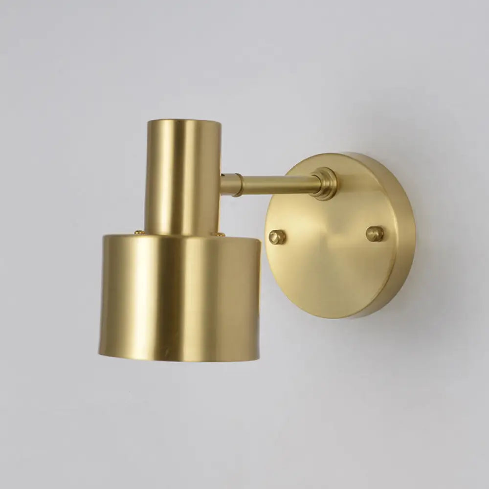 Brass Antique Wall Lamp Fixture with Frosted White Glass Tulip Shade - 1-Light Wall Mount Light