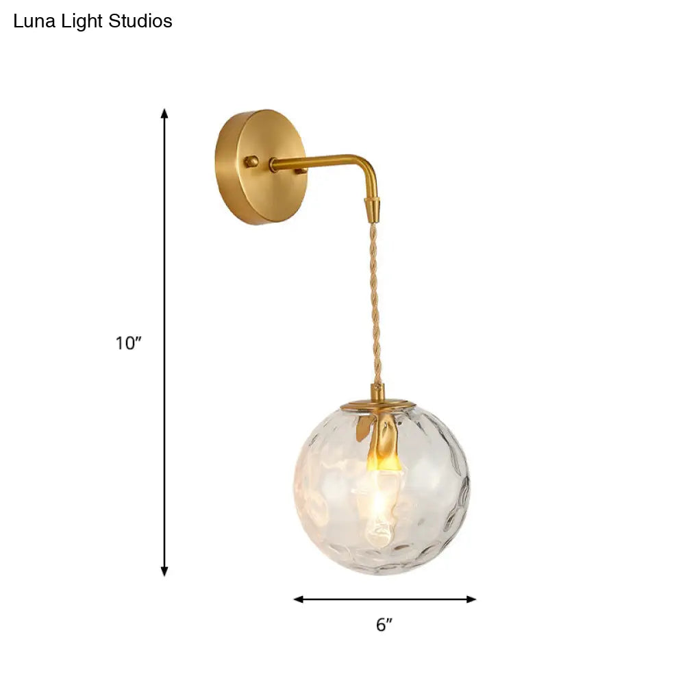 DecorBites™ Brass Bedside Wall Sconce Light with Water Glass Shade - Simplicity at Its Finest!
