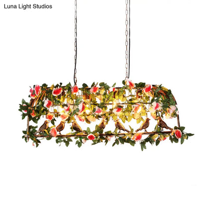 DecorBites™ Brass Birdcage Island Light Fixture with 4 Bulbs and Floral Design