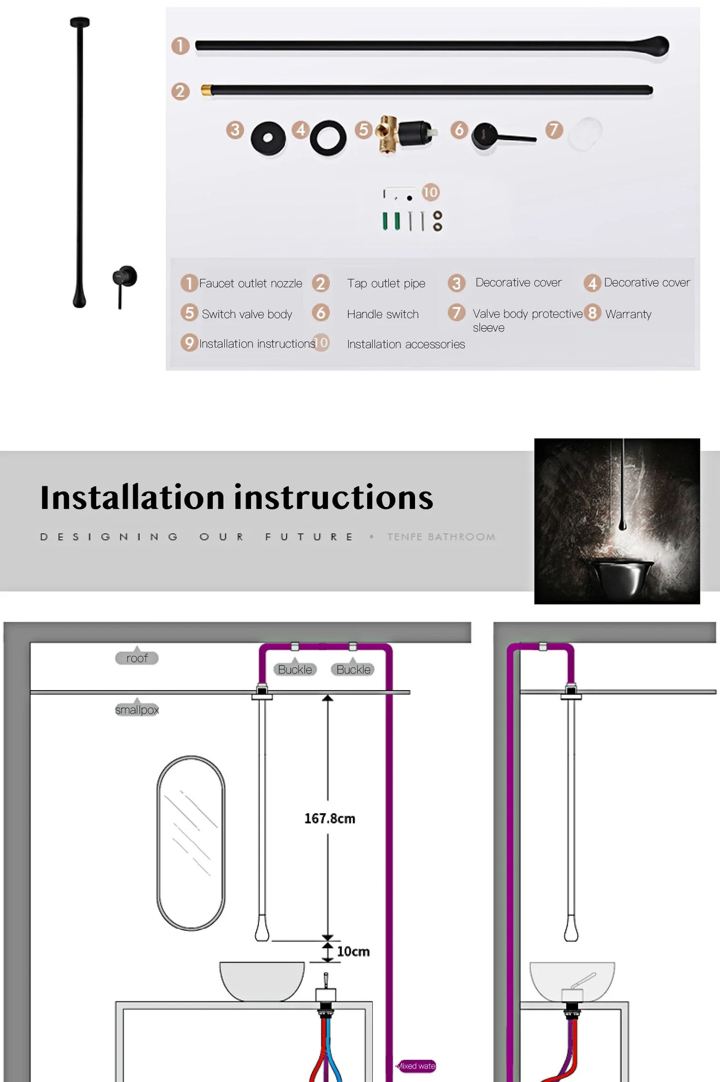 Brass Black Luxury Bathroom Faucet - Single Handle