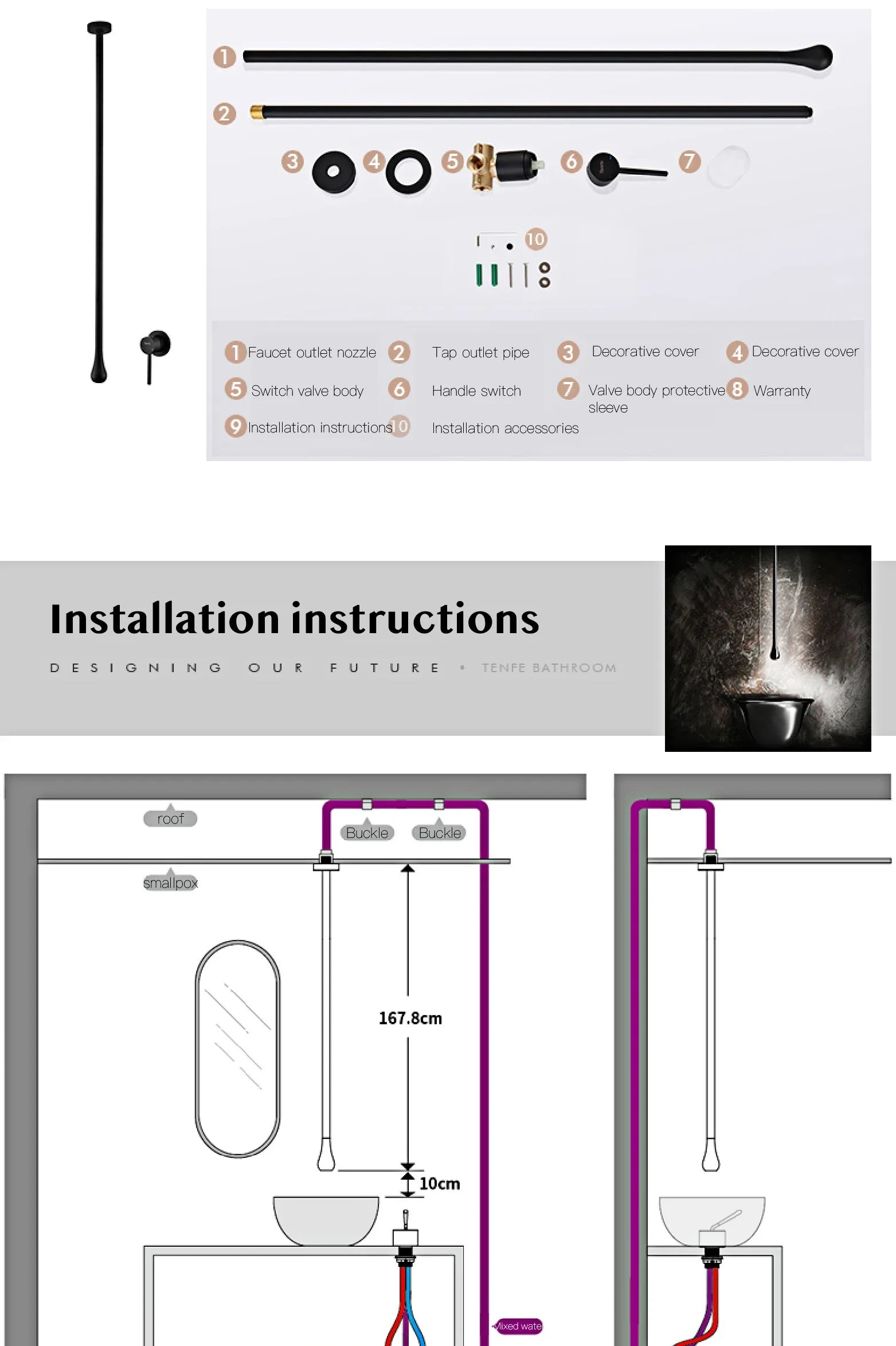 Brass Black Luxury Bathroom Faucet - Single Handle