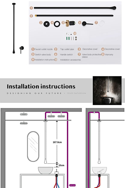 Brass Black Luxury Bathroom Faucet - Single Handle