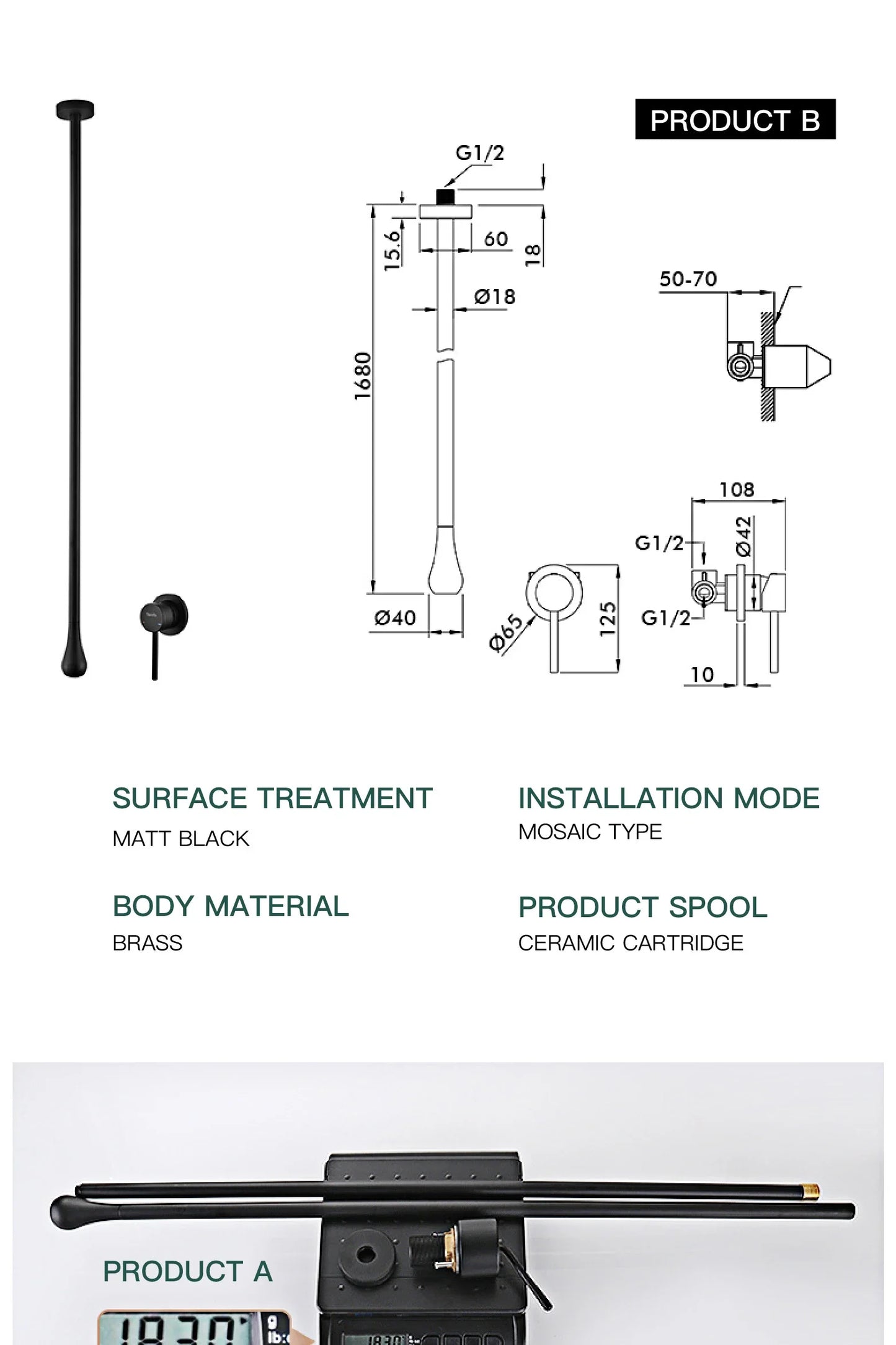 Brass Black Luxury Bathroom Faucet - Single Handle