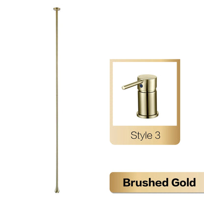 Brass Black Luxury Bathroom Faucet - Single Handle - Brushed Gold 3