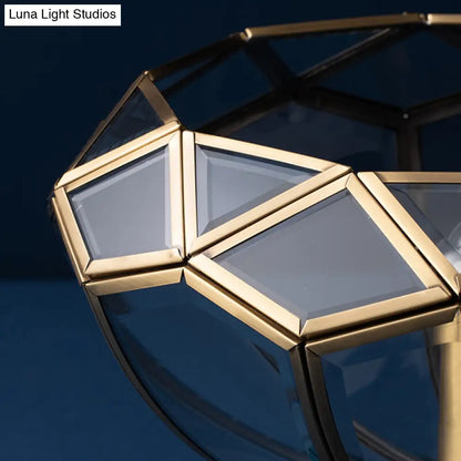 Lámpara de techo DecorBites™ DecorBites™ de latón con forma de cuenco y cristal transparente, semiempotrada