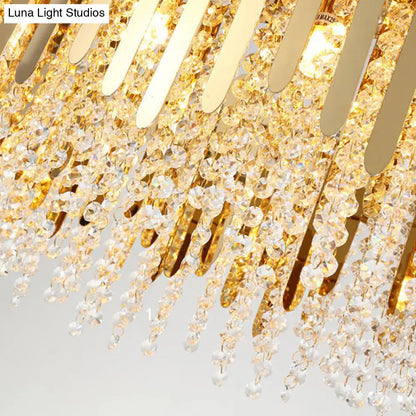 Lámpara de araña de latón - Kit colgante para sala de estar de 6 luces con pantalla de cristal cilíndrica