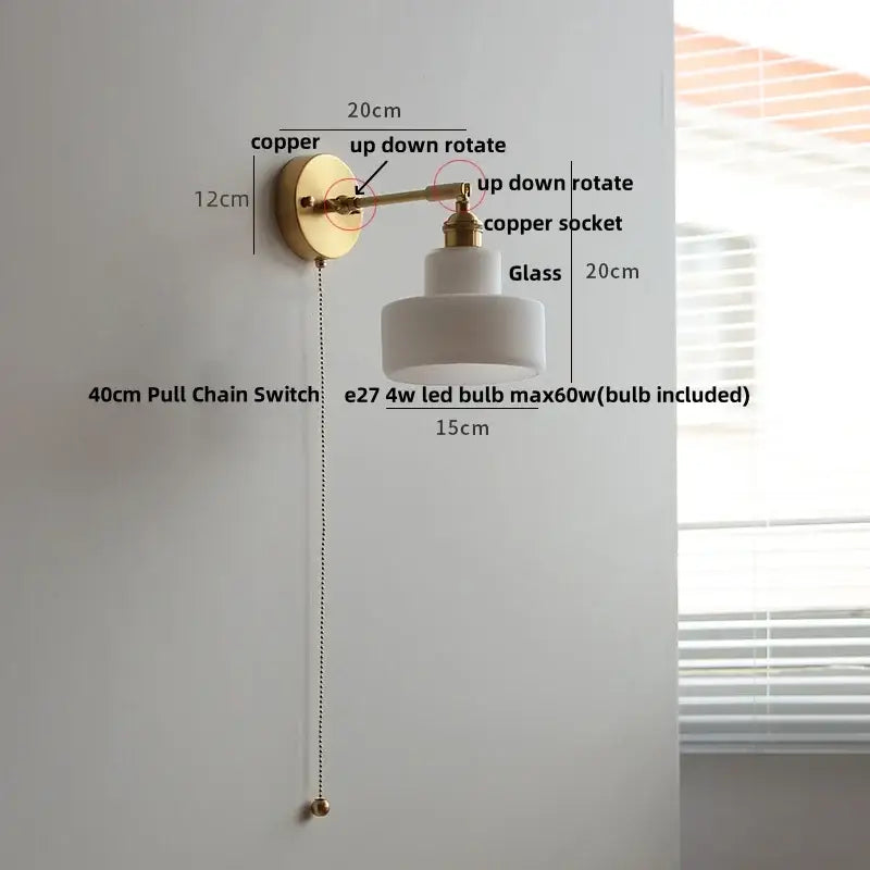 Copper-finished wall lights with clear glass shade and adjustable arm from decorbites clear glass collection for bedroom reading