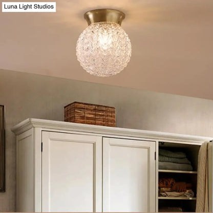 DecorBites™ DecorBites™ Brass Colonial Water Glass Ceiling Light Fixture - Bedroom Flush Mount