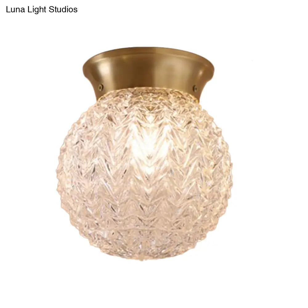 DecorBites™ DecorBites™ Brass Colonial Water Glass Ceiling Light Fixture - Bedroom Flush Mount