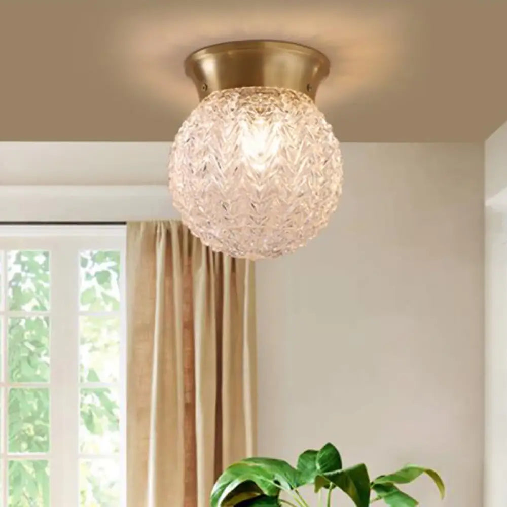 DecorBites™ DecorBites™ Brass Colonial Water Glass Ceiling Light Fixture - Bedroom Flush Mount