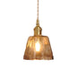 Brass Cone/Cube Coffee Cloud Glass Single-Bulb Pendant Light for Farmhouse Décor