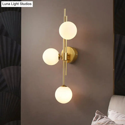 DecorBites™ DecorBites™ Brass Designer Ball Wall Light Sconce with 3-Head Glass for Bedroom