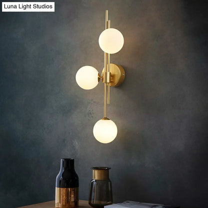 DecorBites™ DecorBites™ Brass Designer Ball Wall Light Sconce with 3-Head Glass for Bedroom