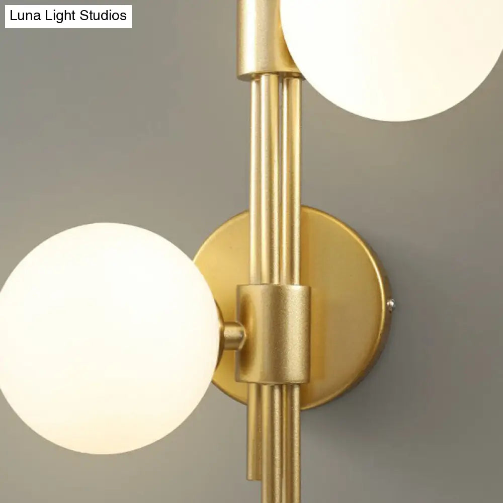 DecorBites™ DecorBites™ Brass Designer Ball Wall Light Sconce with 3-Head Glass for Bedroom