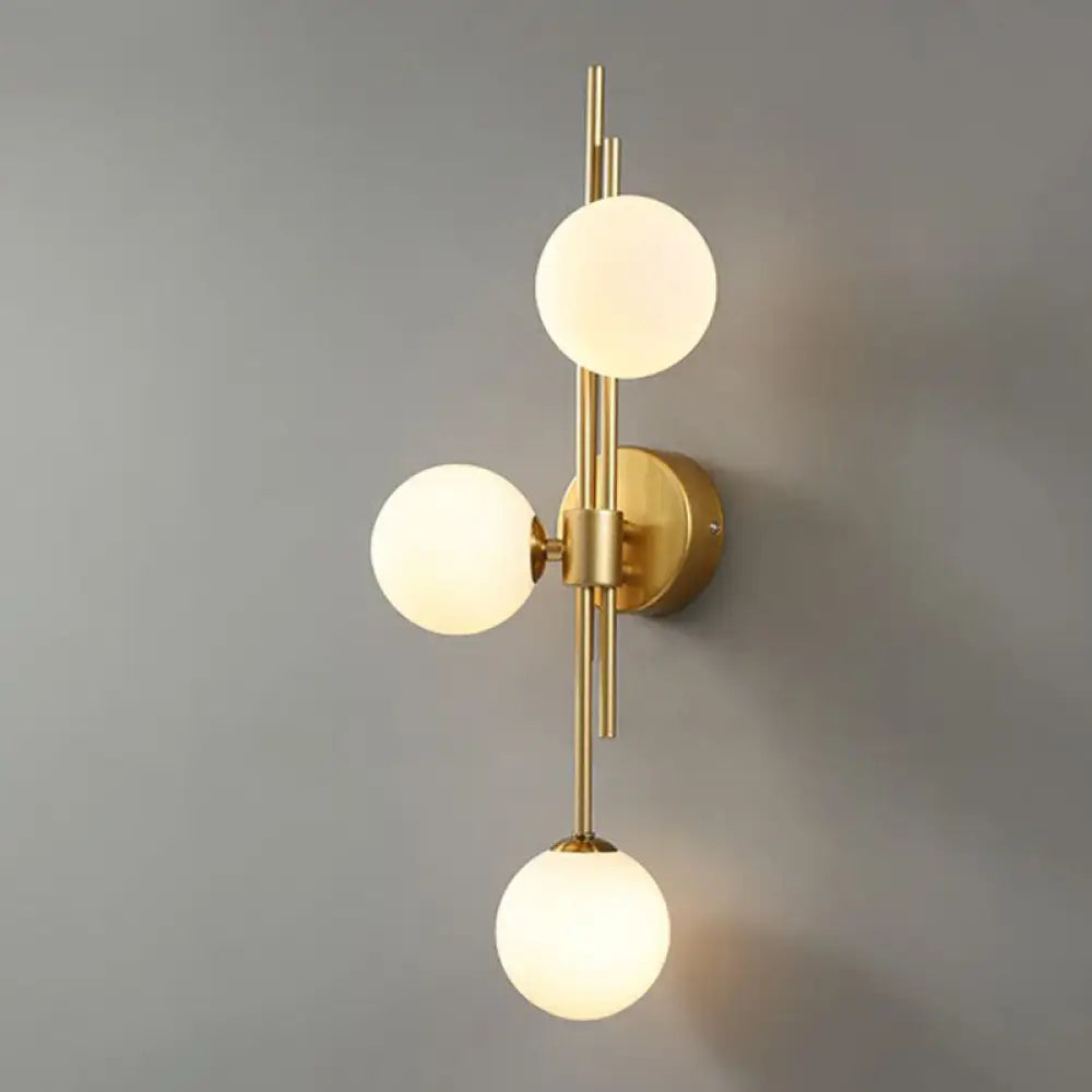DecorBites™ DecorBites™ Brass Designer Ball Wall Light Sconce with 3-Head Glass for Bedroom