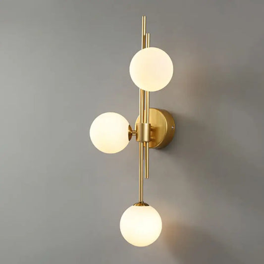 DecorBites™ DecorBites™ Brass Designer Ball Wall Light Sconce with 3-Head Glass for Bedroom