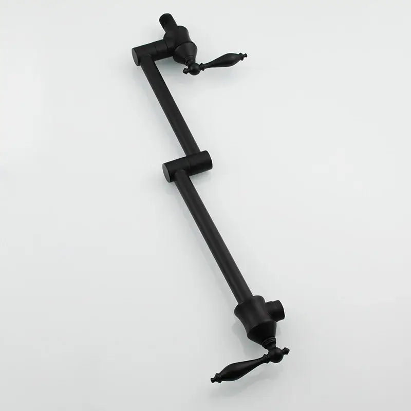 Black matte-finished decorbites brass double joint telescopic kitchen faucet with dual handles and two spray modes