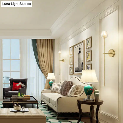 DecorBites™ Brass Faceted Sconce with Crystal Shade - Minimalist Wall Mounted Light Fixture