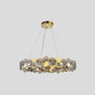 Brass Finish Crystal Pendant Ceiling Light with Glass Shade for Spacious Bedrooms