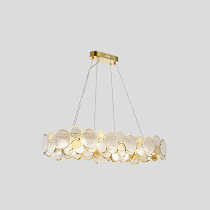 Brass Finish Crystal Pendant Ceiling Light with Glass Shade for Spacious Bedrooms