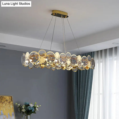 Brass Finish Crystal Pendant Ceiling Light with Glass Shade for Spacious Bedrooms