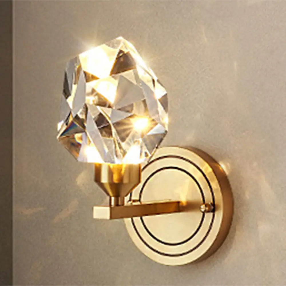 DecorBites™ Brass Gem LED Wall Light for Modern Living Rooms