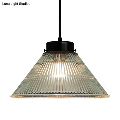 Brass Geometric Glass Drop Pendant - Industrial 1-Light Suspension Fixture for Dining Room Lighting