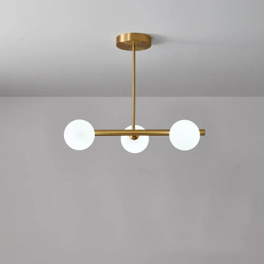 DecorBites™ Brass Island Pendant Light Fixture - Simplicity Ball Glass Dining Room Lighting Kit